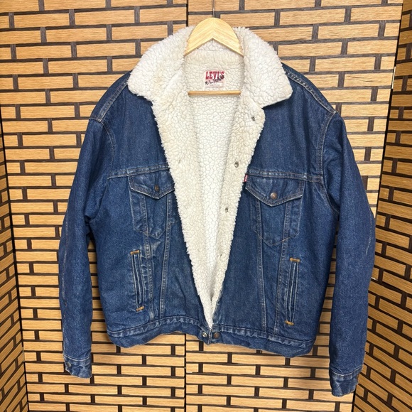 Levi’s Made In The USA Denim Sherpa‎ Lined Jacket Size Large